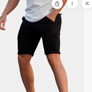 NWT GINGTTO Chino skinny fit Man’s black shorts, size 30